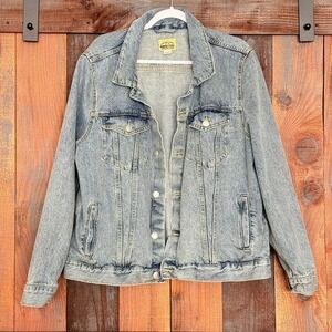 Roebuck And Co Mens Classic Trucker Denim Jacket Light Wash XXL Sears Kmart